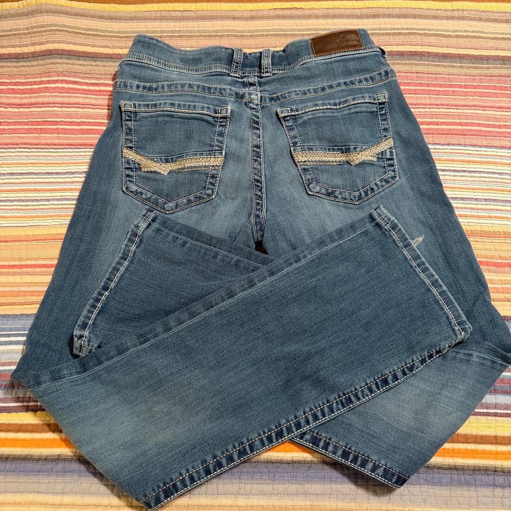 BKE Payton Bootcut Jeans Womens 29R Medium Wash Blue Embroidered Pockets 29 x 30